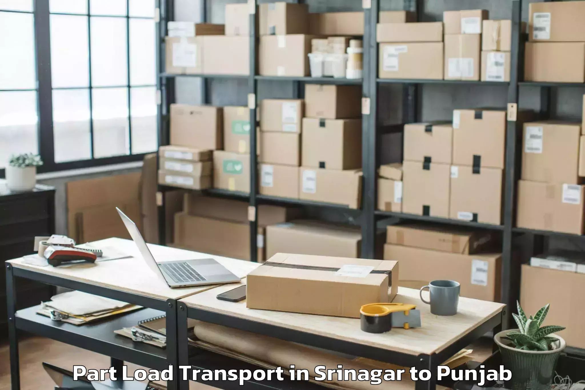 Professional Srinagar to Sujanpur Part Load Transport